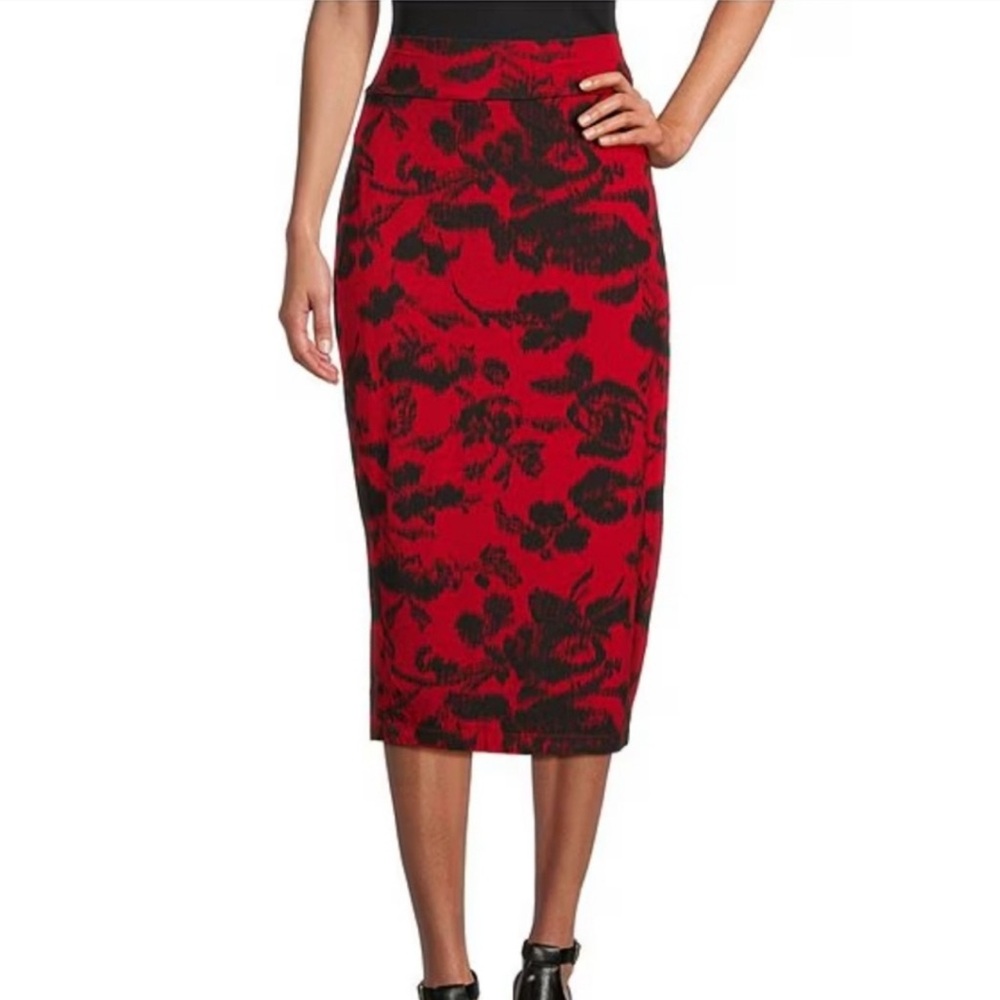 Bryn Walker NWT Red and Black Floral Women's Skirt Size XL